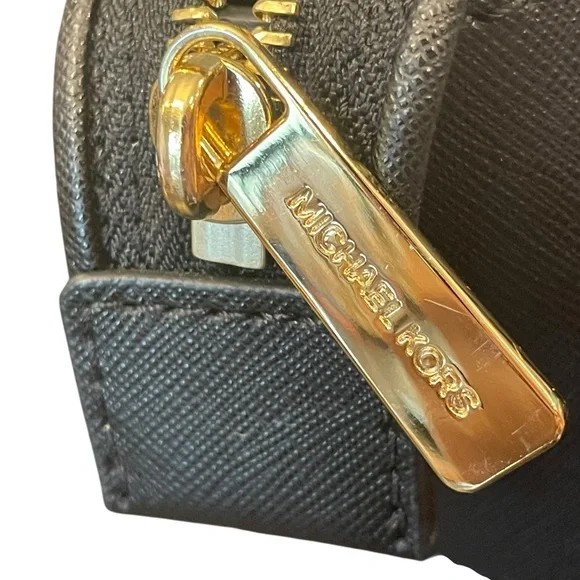 Michael Kors Black Studded Saffiano Leather Satchel‎ Crossbody Medium Purse Bag - Picture 8 of 15